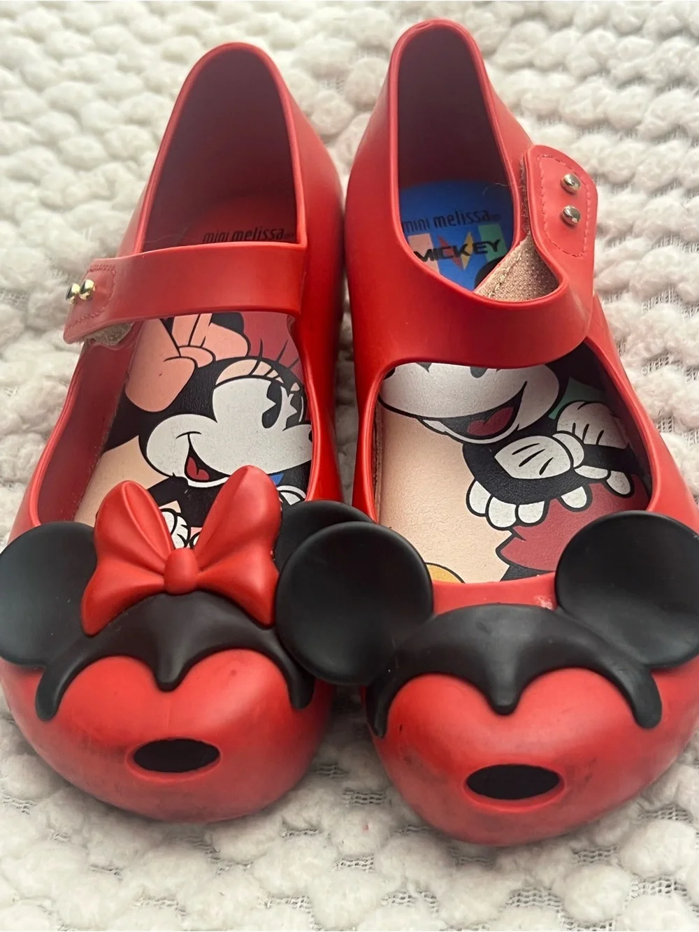 Mini Melissa Red and Black Minnie Mouse Jelly Mary Janes